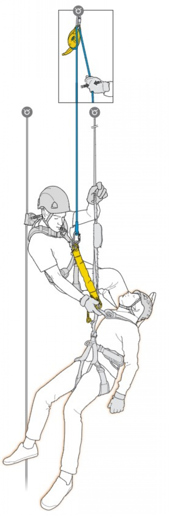 Работа на высоте рисунок. Спуск пострадавшего с высоты. Спуск пострадавшего с сопровождающим. Спуск пострадавшего с высоты на веревке. Спуск пострадавшего по наклонным перилам.